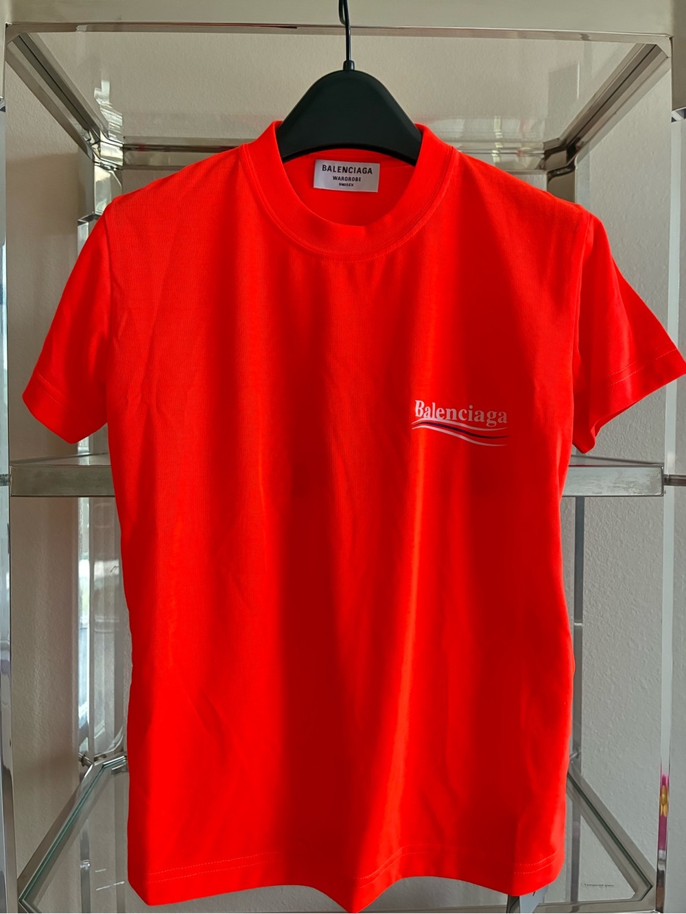 *NWT* Balenciaga XS Unisex Vibrant Orange Logo T-Shirt $795